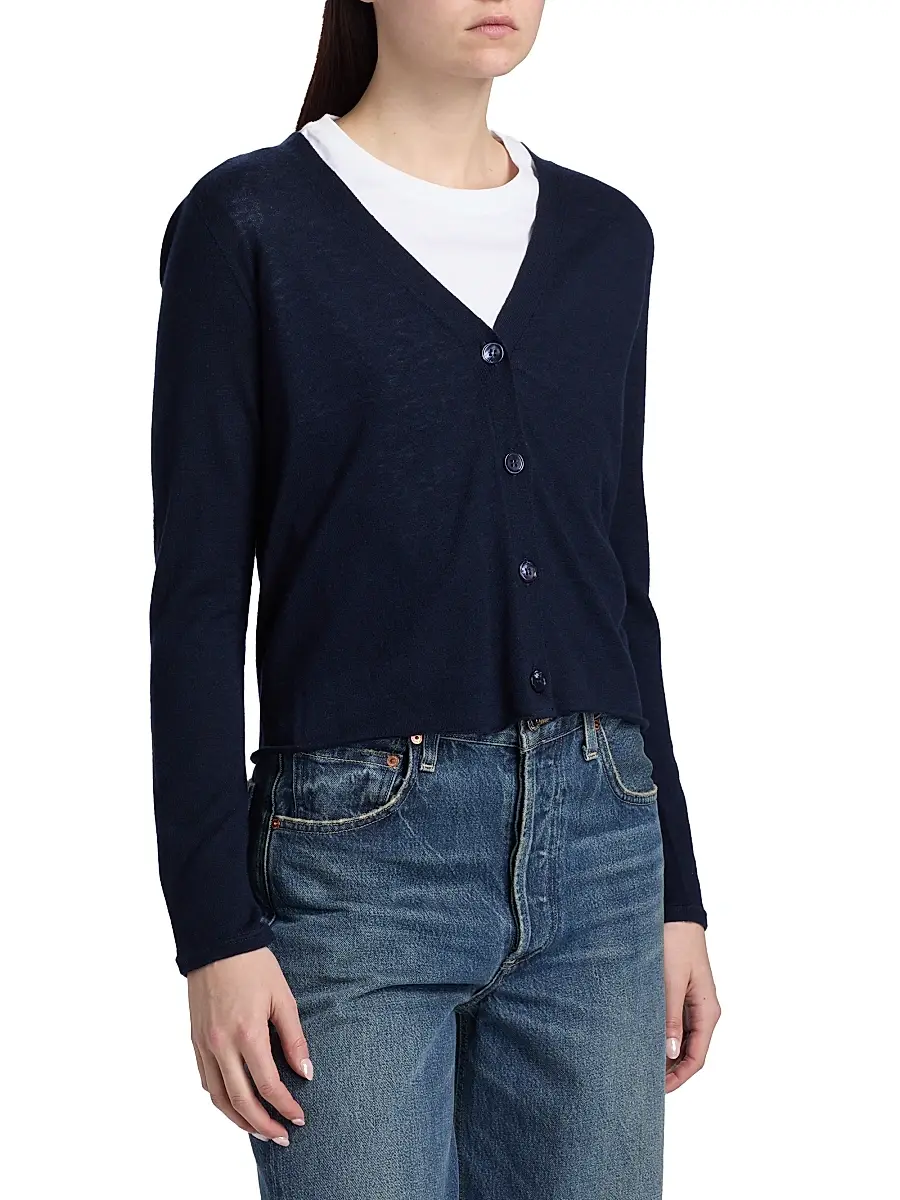 MAJESTIC FILATURES Women's Fitted V-Neck Cardigan | Thumbnail 4 MAJESTIC FILATURES Women's Fitted V-Neck Cardigan | Thumbnail 4