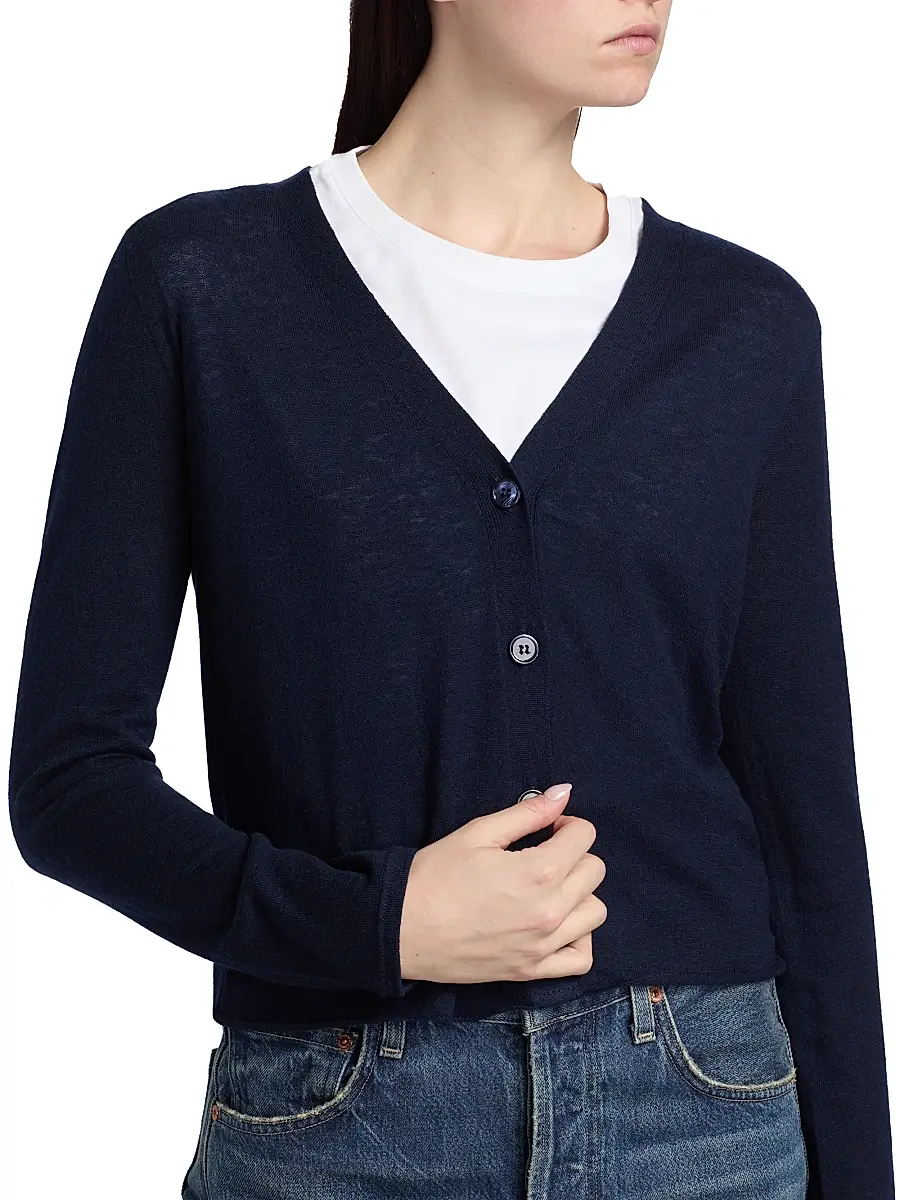 MAJESTIC FILATURES Women's Fitted V-Neck Cardigan | Thumbnail 6 MAJESTIC FILATURES Women's Fitted V-Neck Cardigan | Thumbnail 6