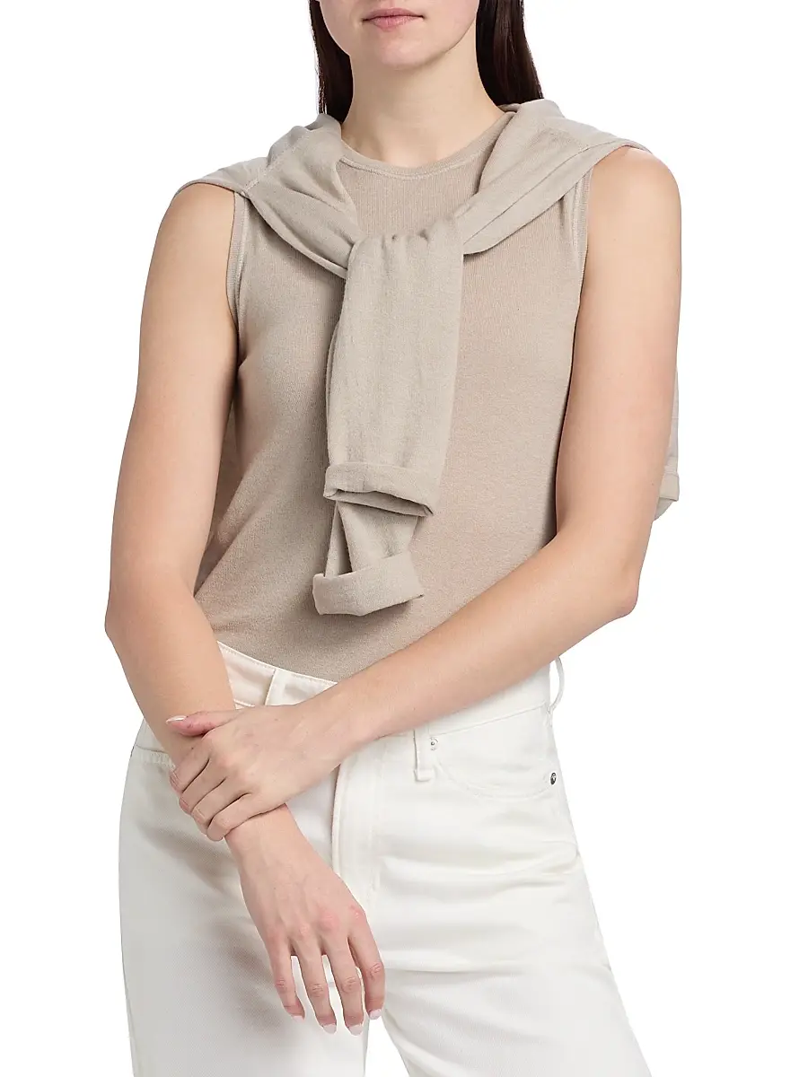 MAJESTIC FILATURES Women's Cashmere Crewneck Tank | Thumbnail 3 MAJESTIC FILATURES Women's Cashmere Crewneck Tank | Thumbnail 3