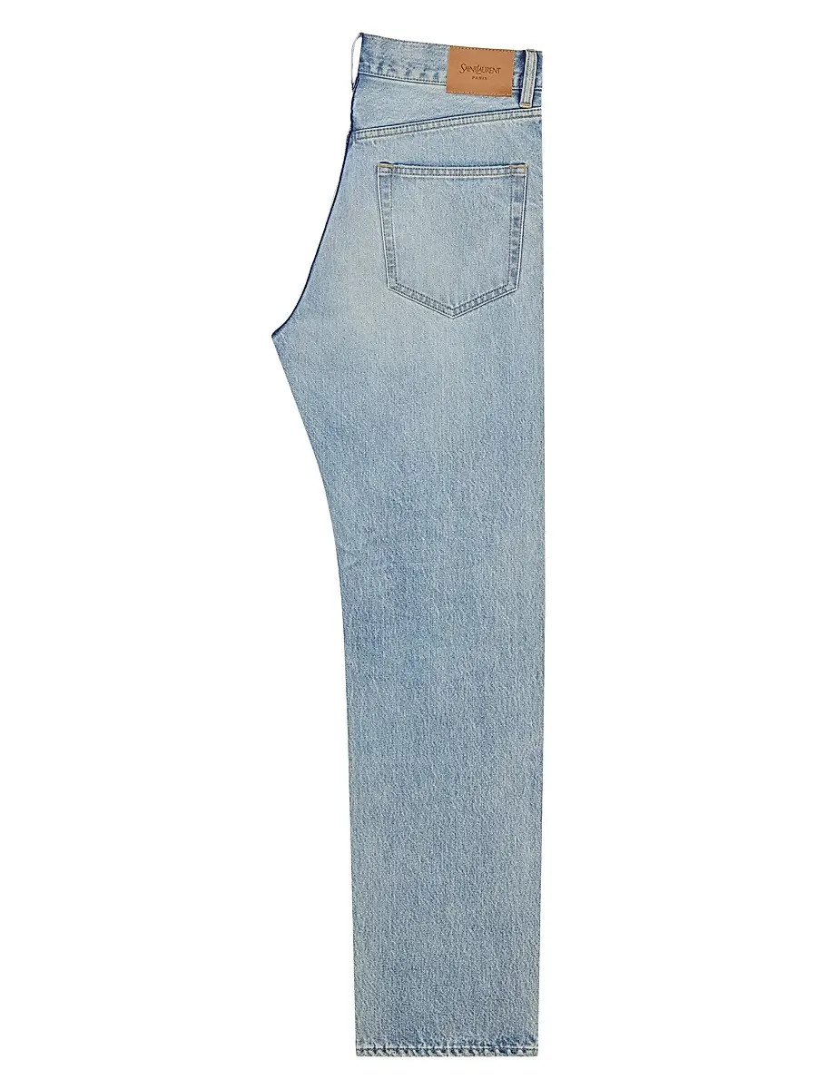 Saint Laurent Men's Loose-Fit Jeans in Beat Denim - South Blue | Thumbnail 2 Saint Laurent Men's Loose-Fit Jeans in Beat Denim - South Blue | Thumbnail 2