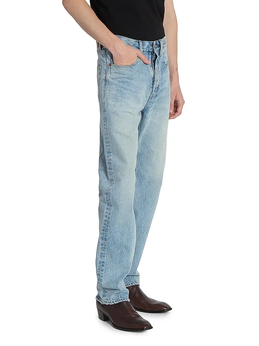 Saint Laurent Men's Loose-Fit Jeans in Beat Denim - South Blue | Thumbnail 5 Saint Laurent Men's Loose-Fit Jeans in Beat Denim - South Blue | Thumbnail 5