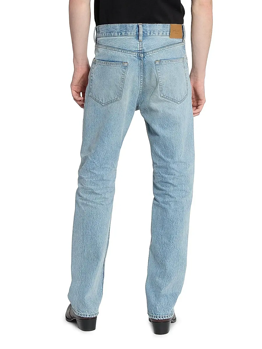 Saint Laurent Men's Loose-Fit Jeans in Beat Denim - South Blue | Thumbnail 6 Saint Laurent Men's Loose-Fit Jeans in Beat Denim - South Blue | Thumbnail 6