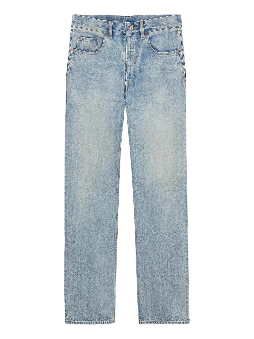 Saint Laurent Men's Loose-Fit Jeans in Beat Denim - South Blue
