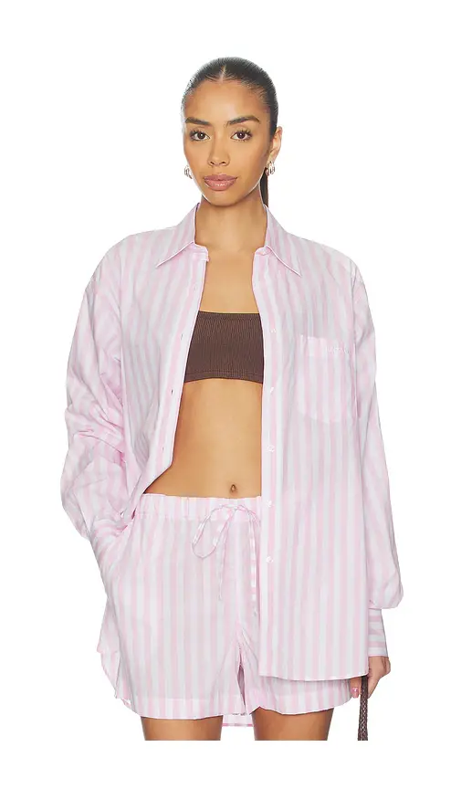 Hunza G Cabana Stripe Embroidered Shirt
