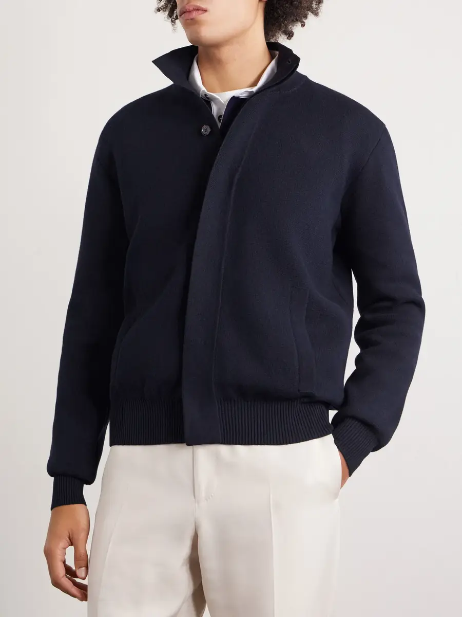 dunhill Cotton and Cashmere-Blend Bomber Jacket - Men | Thumbnail 3