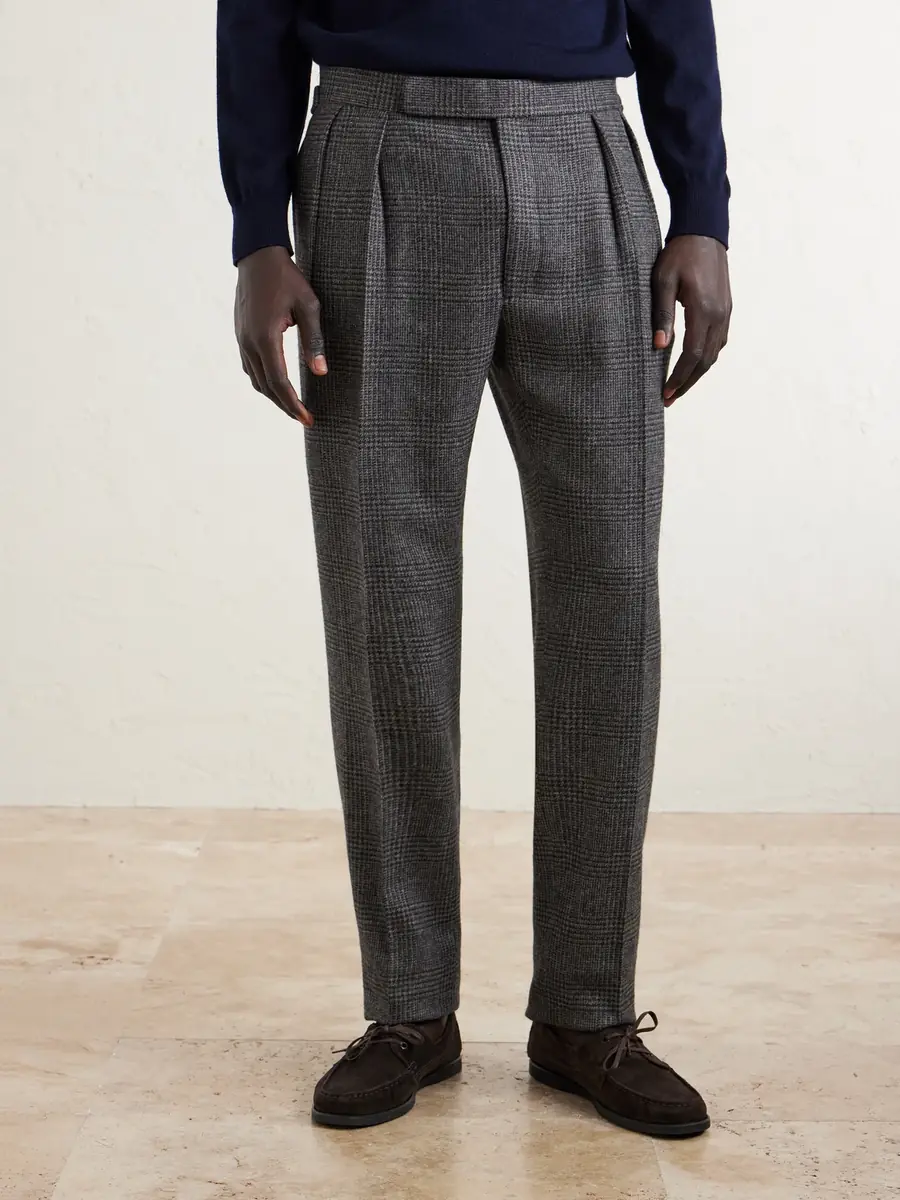 Ralph Lauren Purple Label Straight-Leg Checked Camel Hair Suit Trousers - Men | Thumbnail 3 Ralph Lauren Purple Label Straight-Leg Checked Camel Hair Suit Trousers - Men | Thumbnail 3