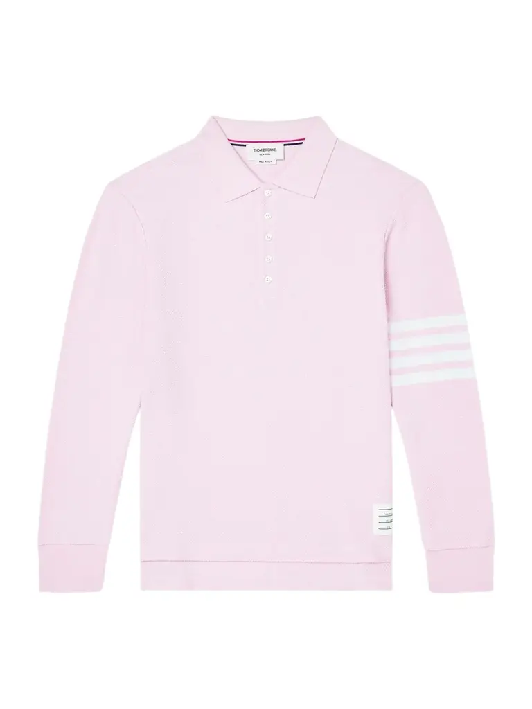 Thom Browne Striped Cotton-Piqué Polo Shirt - Men | Image 1 Thom Browne Striped Cotton-Piqué Polo Shirt - Men | Image 1