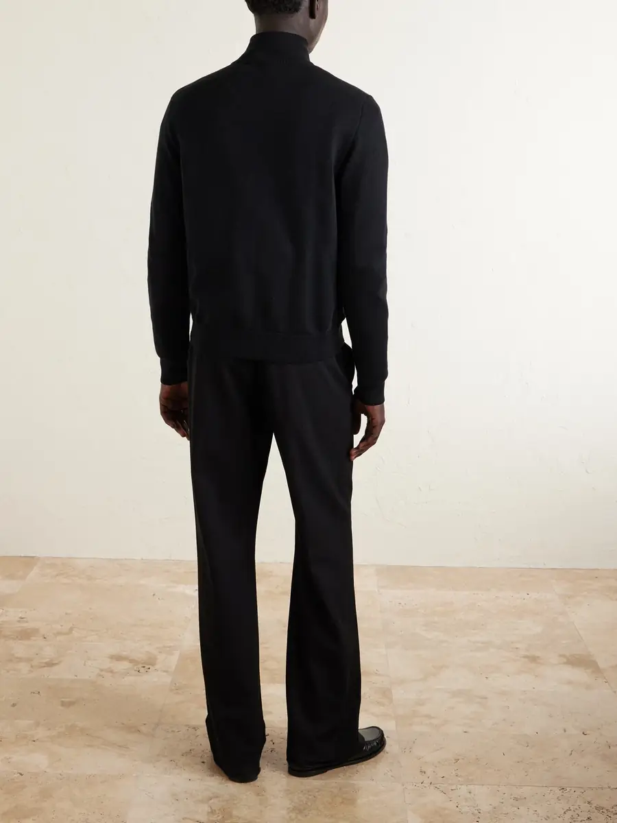 Versace Embellished Cotton-Blend Zip-Up Sweater - Men | Thumbnail 4