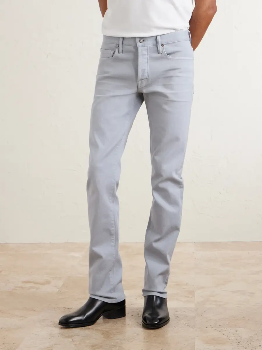 Tom Ford Slim-Fit Straight-Leg Cotton-Blend Trousers - Men | Thumbnail 3