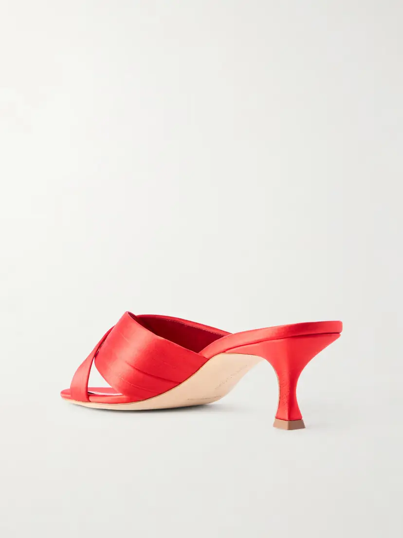 Manolo Blahnik Viera 50 Satin Mules | Thumbnail 3