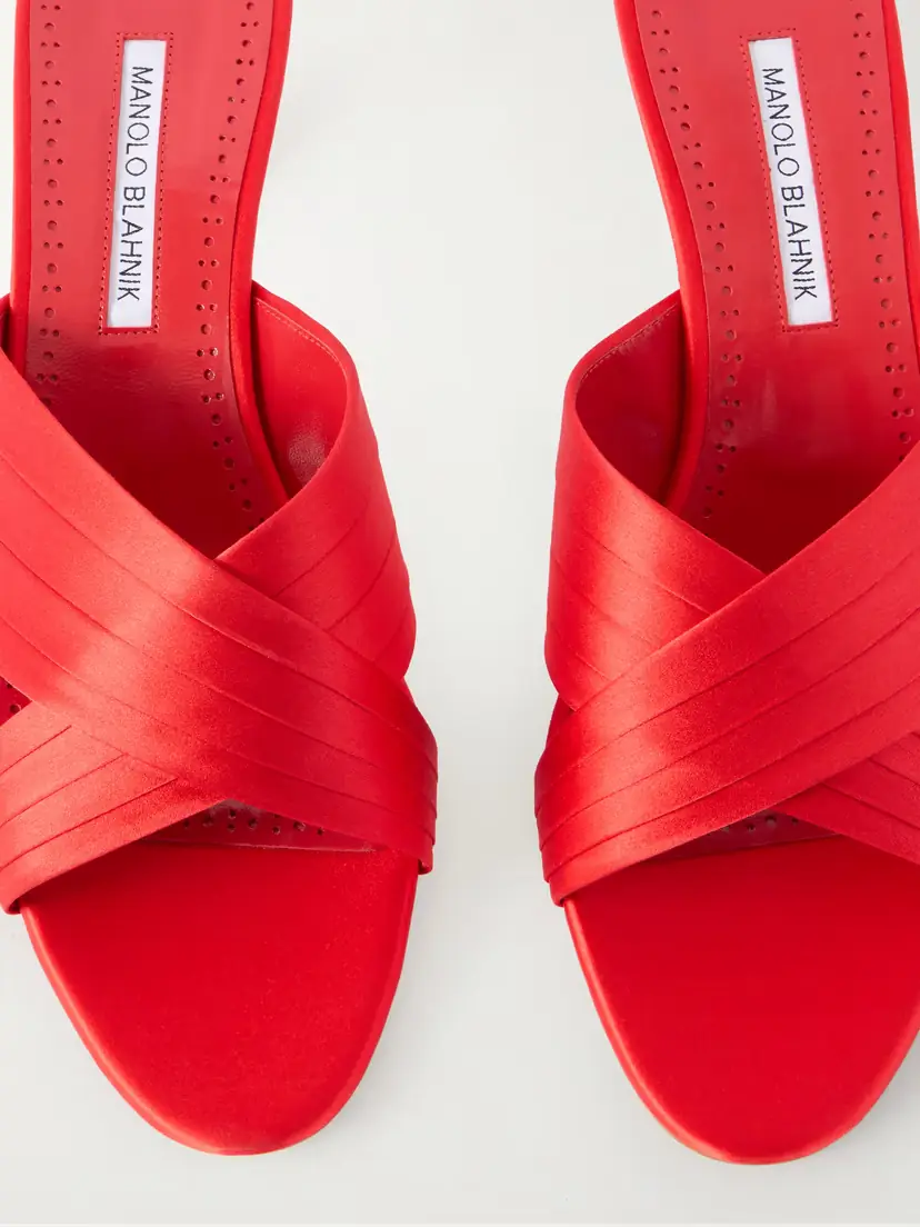 Manolo Blahnik Viera 50 Satin Mules | Thumbnail 5