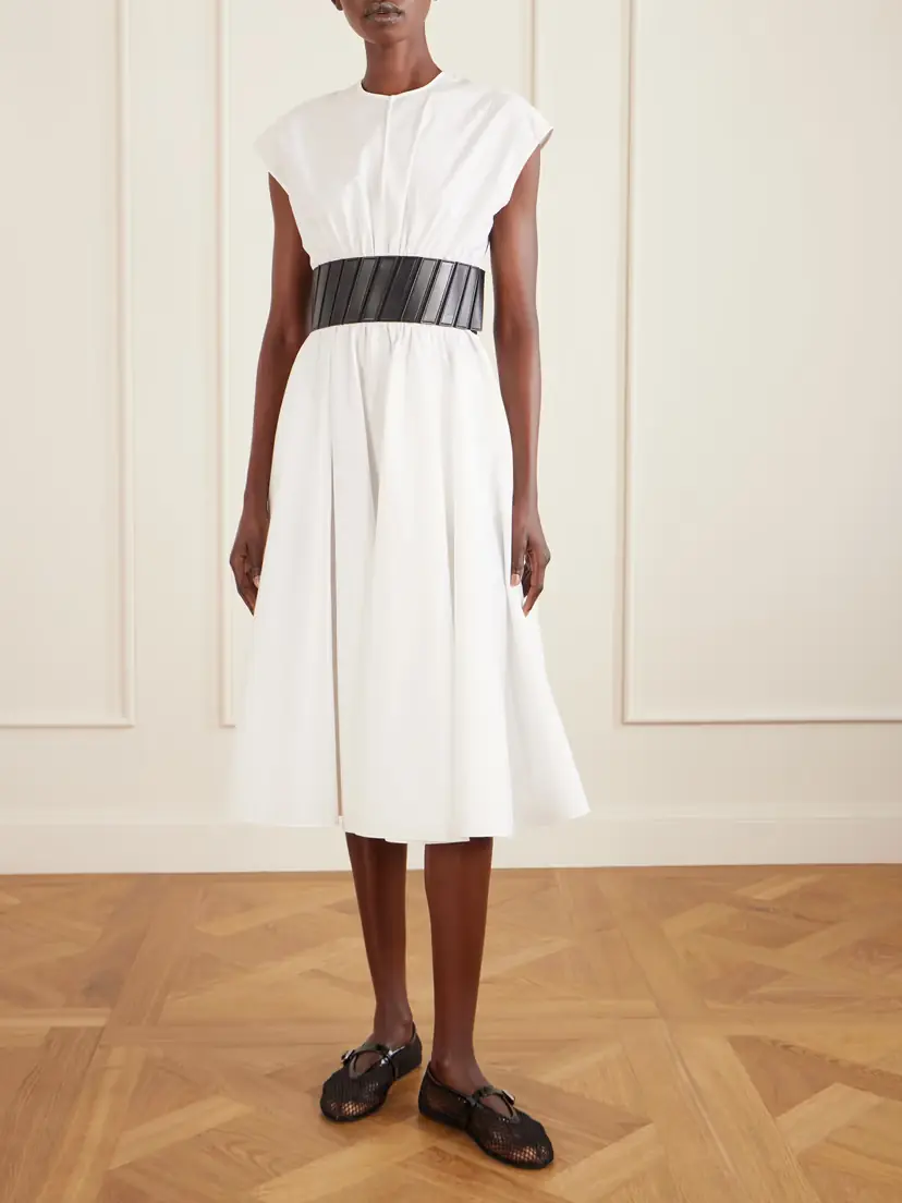 Alaïa Belted Cotton-poplin Midi Dress | Thumbnail 2 Alaïa Belted Cotton-poplin Midi Dress | Thumbnail 2