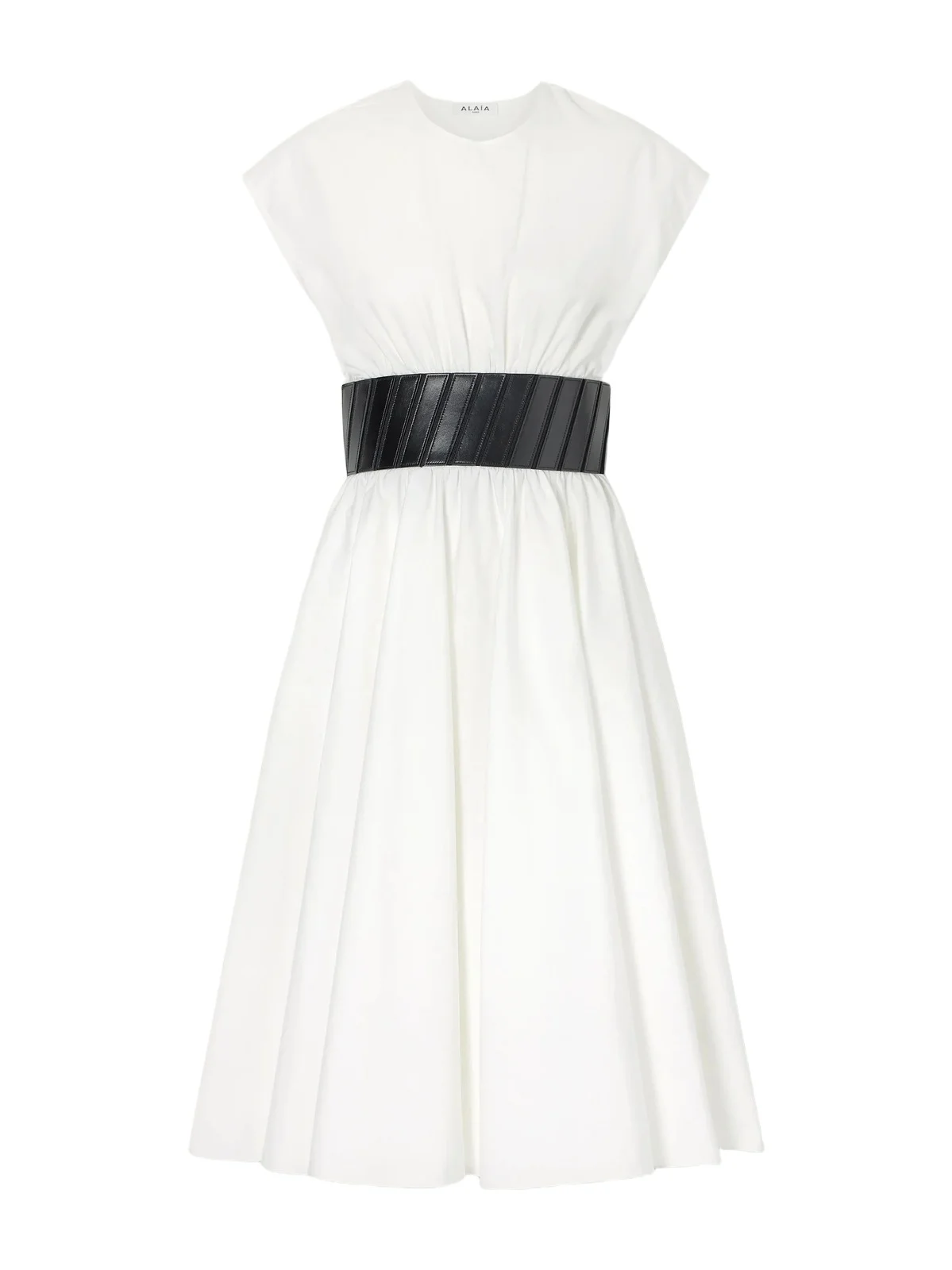 Belted Cotton-poplin Midi Dress