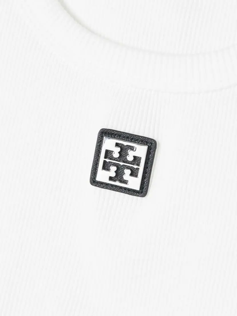 Tory Burch Embellished Appliquéd Ribbed Cotton-jersey Tank | Thumbnail 4 Tory Burch Embellished Appliquéd Ribbed Cotton-jersey Tank | Thumbnail 4