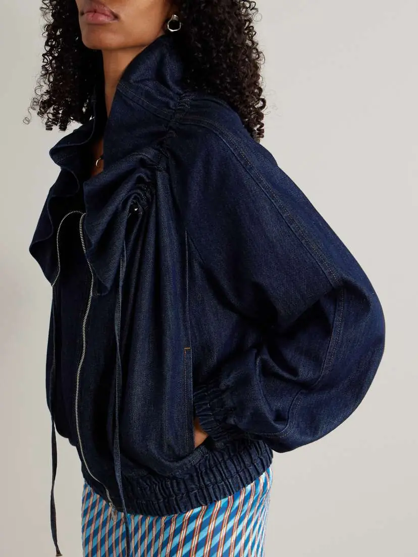 Dries Van Noten Ruffled Gathered Denim Jacket | Thumbnail 3
