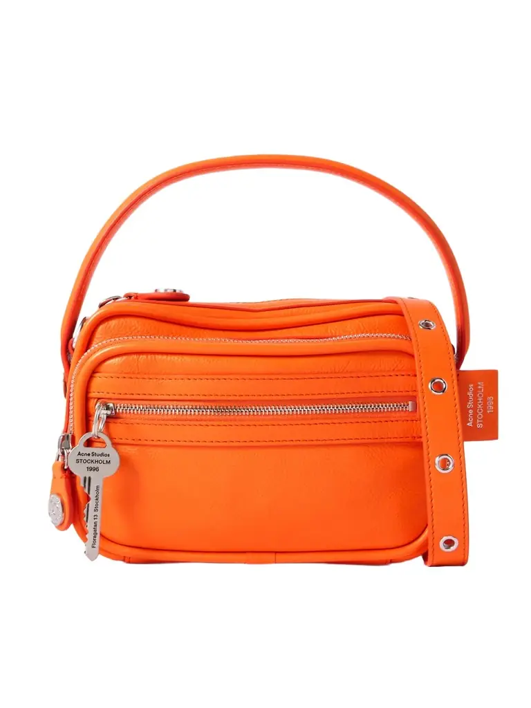 Embellished Textured-leather Shoulder Bag