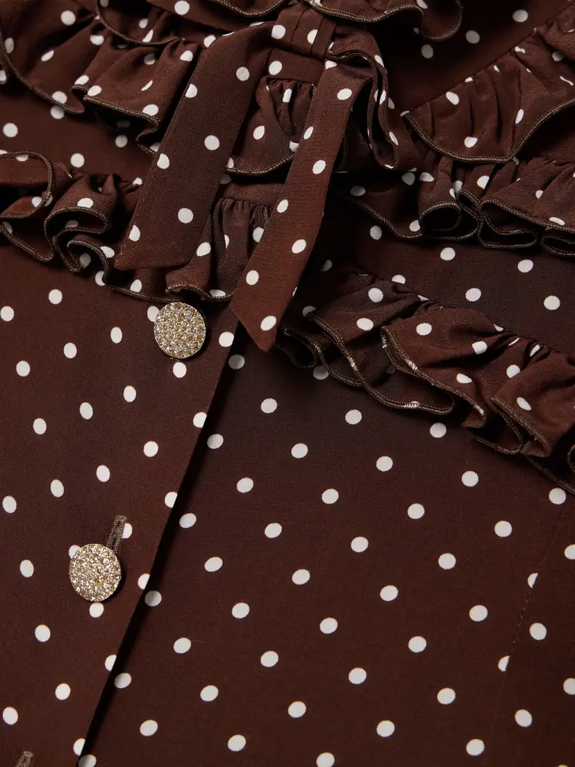Alessandra Rich Ruffled Polka-dot Silk Crepe De Chine Mini Dress | Thumbnail 4