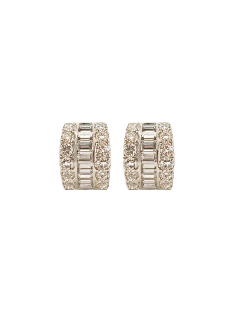 Wish Fine Jewelry 3.60ct Diamond 18K Gold Half Hoop Earrings