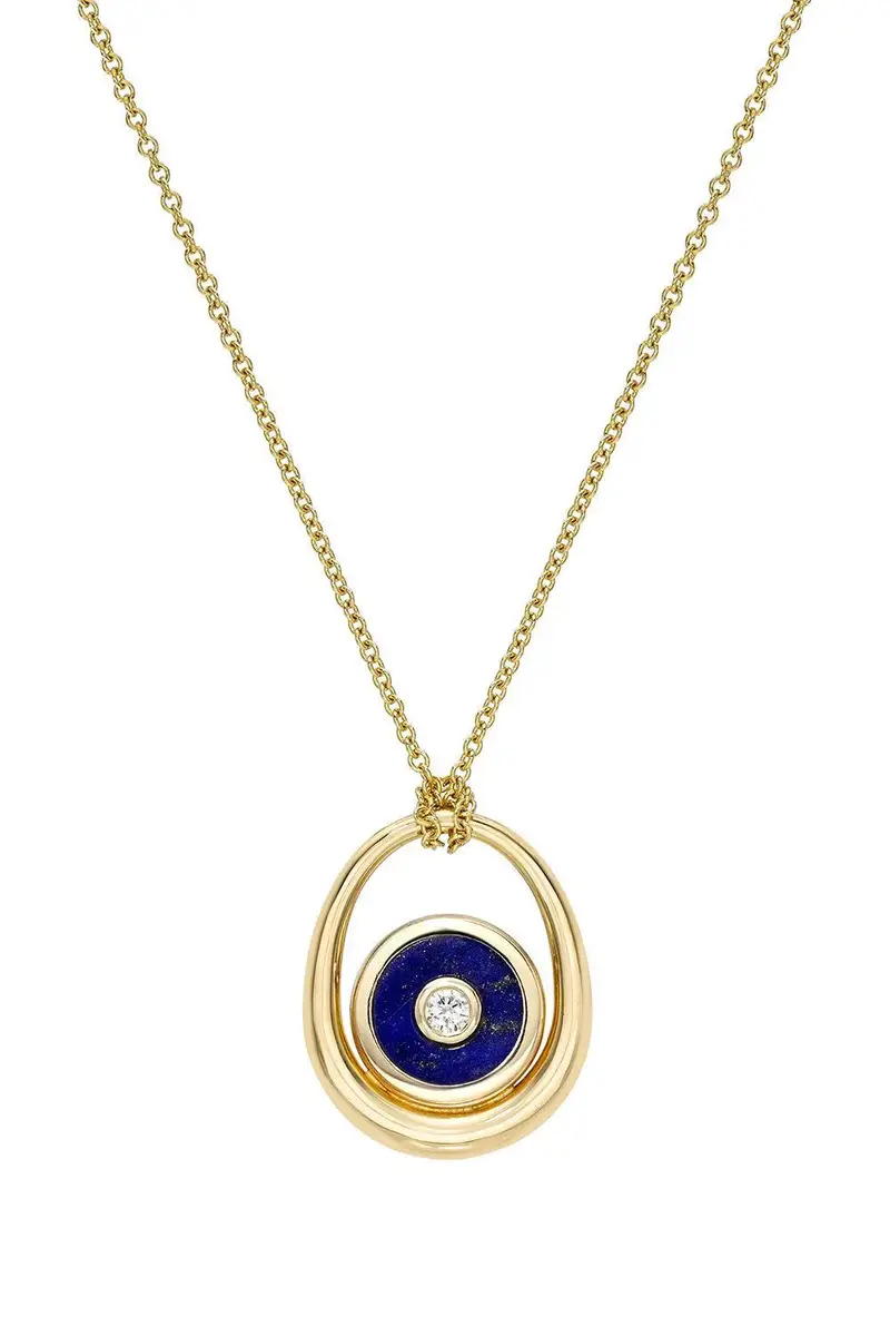 Retrouvaí Lapis Diamond Midi Compass Sling Pendant Necklace | Image 1 Retrouvaí Lapis Diamond Midi Compass Sling Pendant Necklace | Image 1