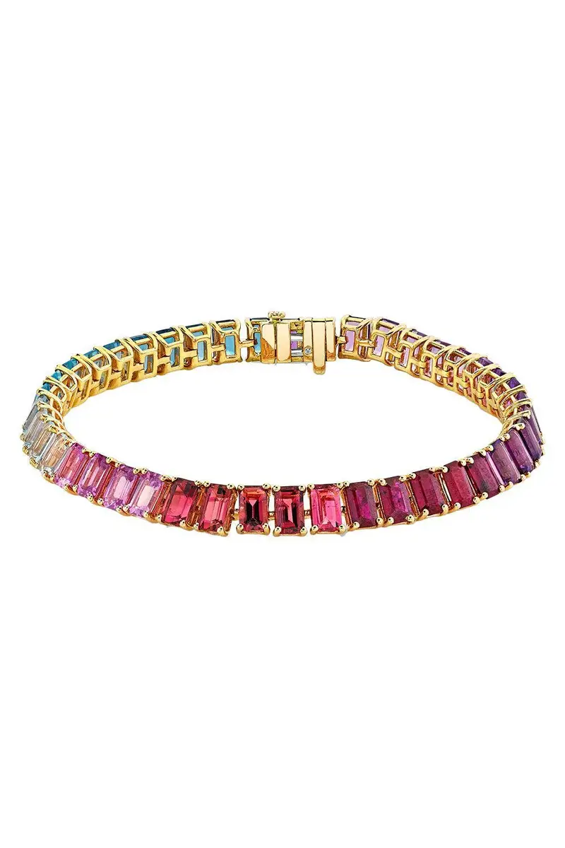 SHAY JEWELRY Sapphire Rainbow Pastel Tennis Bracelet | Image 1 SHAY JEWELRY Sapphire Rainbow Pastel Tennis Bracelet | Image 1