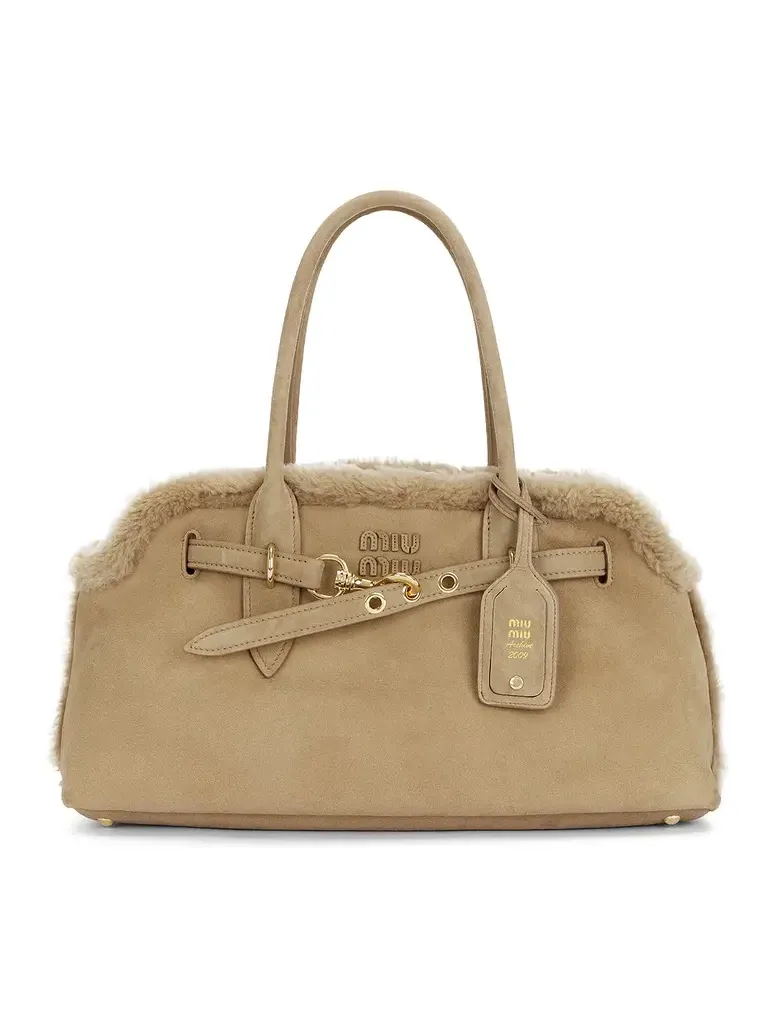 Miu Miu Aventure Camoscio Shearling Bag