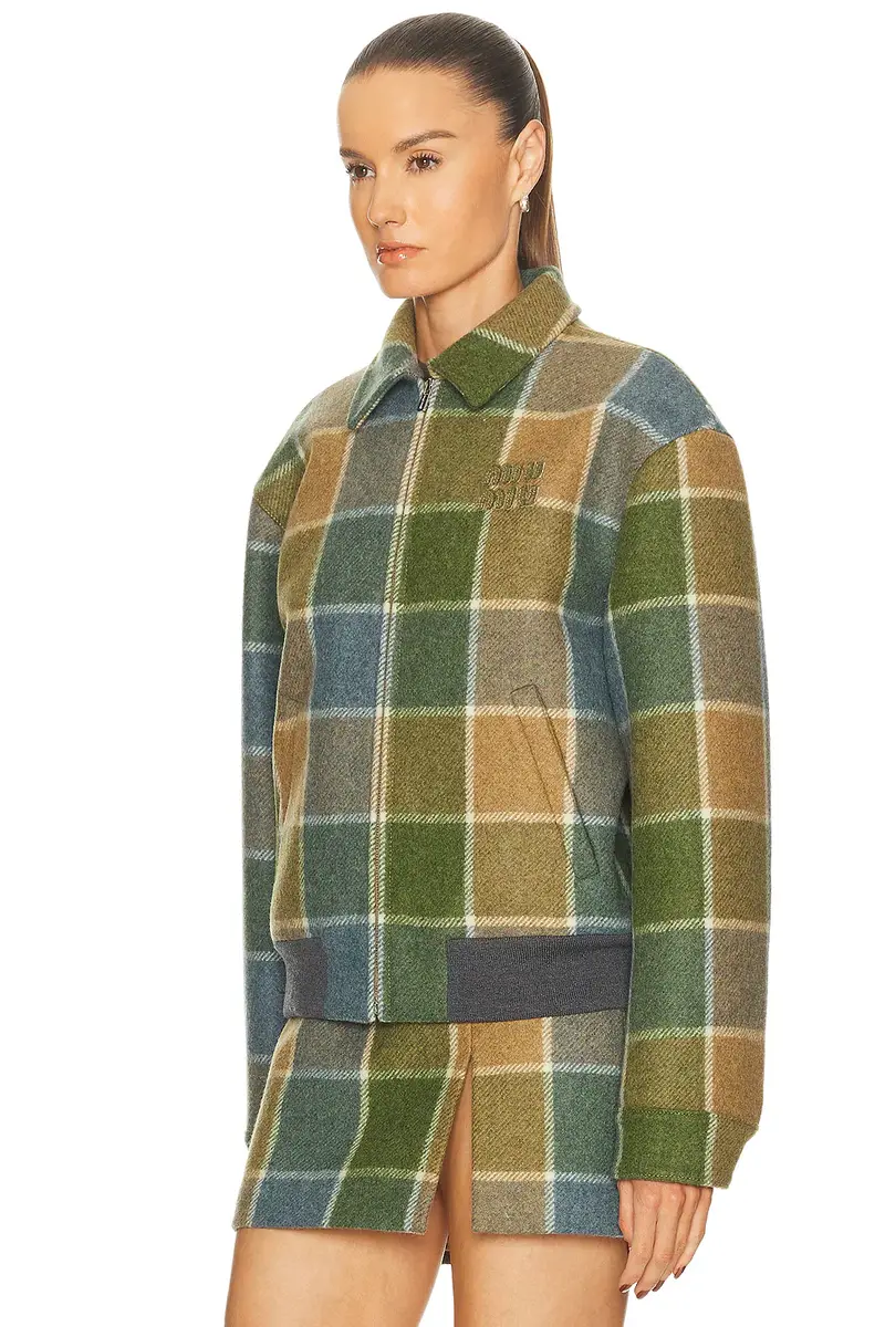 Miu Miu Check Padded Jacket | Thumbnail 3