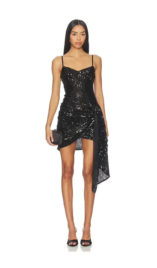 AREA Wrapped Sequin Mini Dress | Image 1 AREA Wrapped Sequin Mini Dress | Image 1