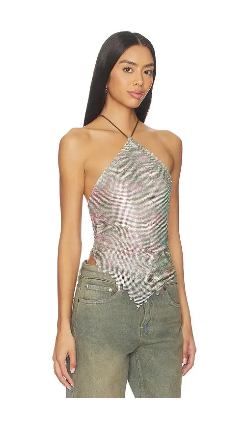 POSTER GIRL Crystal Chainmail Halter Top | Thumbnail 2