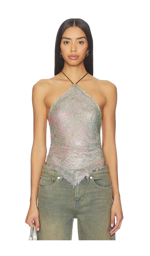 POSTER GIRL Crystal Chainmail Halter Top | Image 1 POSTER GIRL Crystal Chainmail Halter Top | Image 1