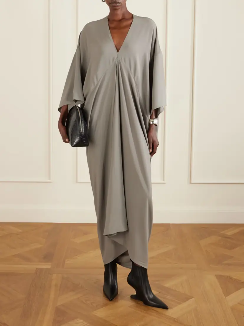 Rick Owens Tommykite Draped Crepe Maxi Dress | Thumbnail 2 Rick Owens Tommykite Draped Crepe Maxi Dress | Thumbnail 2
