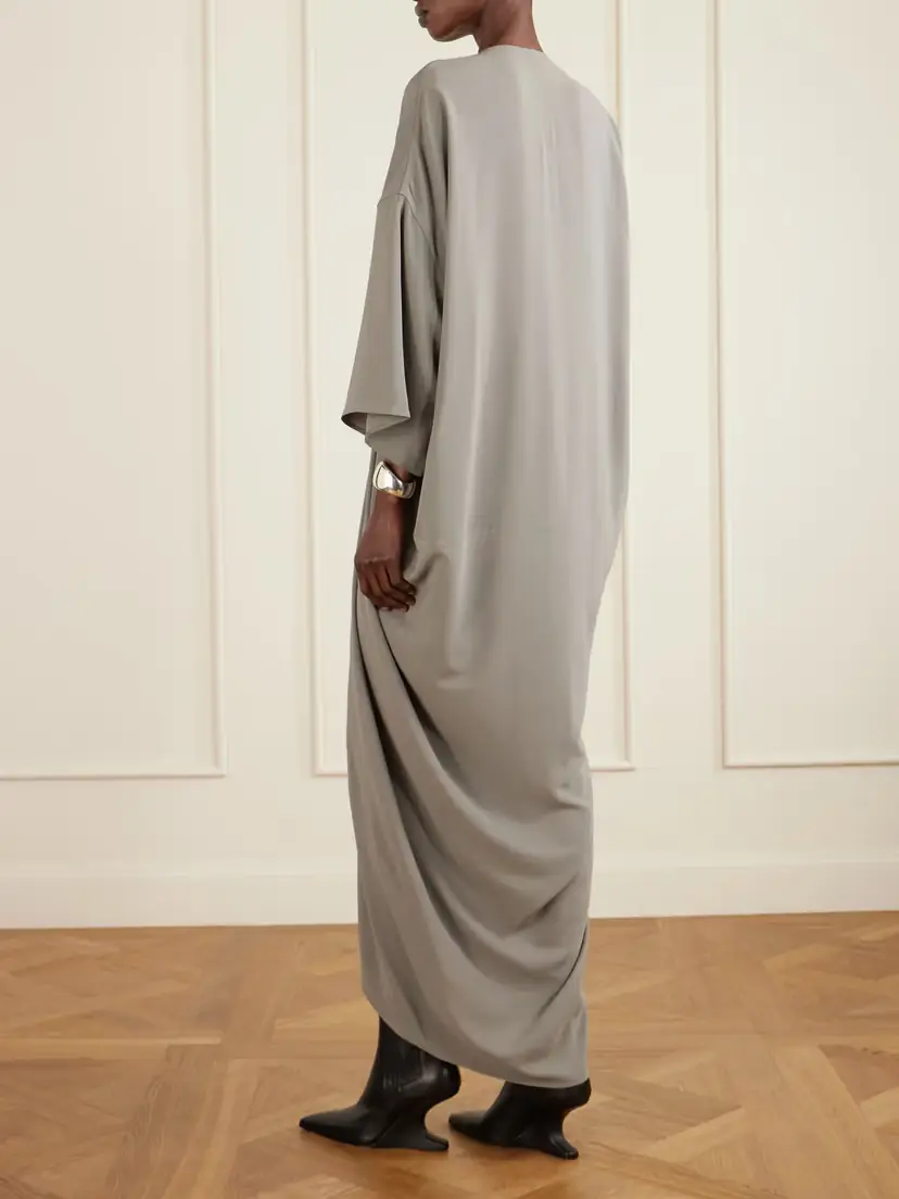 Rick Owens Tommykite Draped Crepe Maxi Dress | Thumbnail 3 Rick Owens Tommykite Draped Crepe Maxi Dress | Thumbnail 3