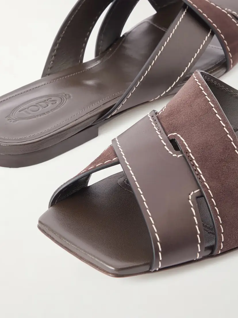 Tod's Suede And Leather Slides | Thumbnail 5