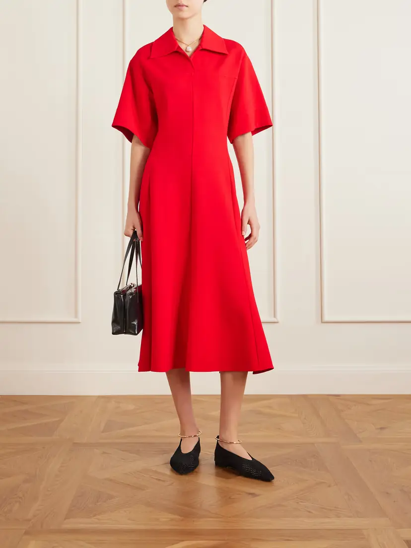 Jil Sander Paneled Crepe Midi Dress | Thumbnail 2
