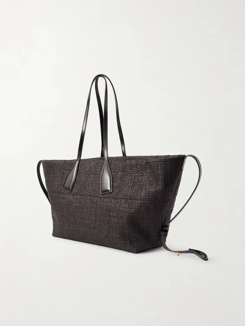 Balmain Track Leather-trimmed Raffia Tote | Thumbnail 4 Balmain Track Leather-trimmed Raffia Tote | Thumbnail 4