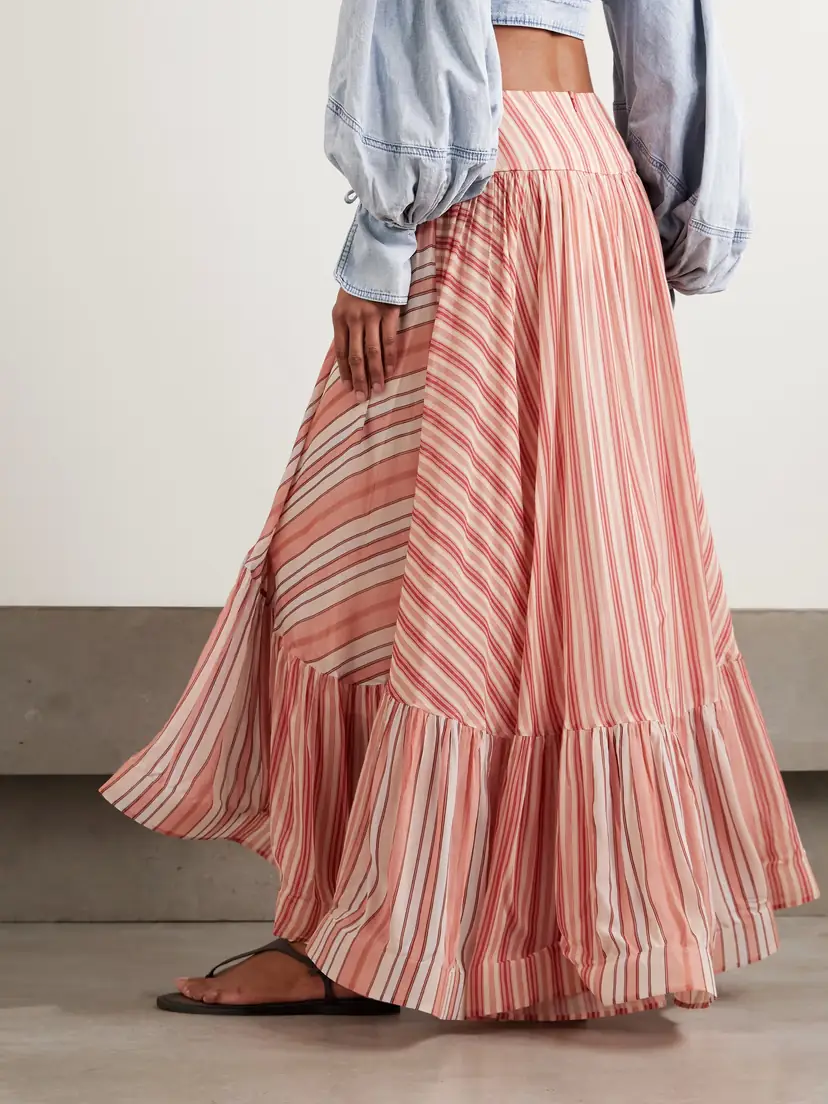 Zimmermann Rebellion Bohemian Asymmetric Tiered Striped Georgette Skirt | Thumbnail 4 Zimmermann Rebellion Bohemian Asymmetric Tiered Striped Georgette Skirt | Thumbnail 4