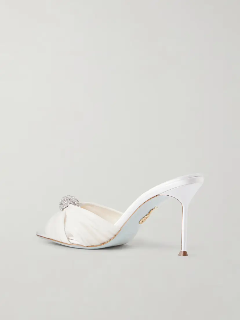 Aquazzura Mystery 85 Embellished Chiffon Mules | Thumbnail 3 Aquazzura Mystery 85 Embellished Chiffon Mules | Thumbnail 3