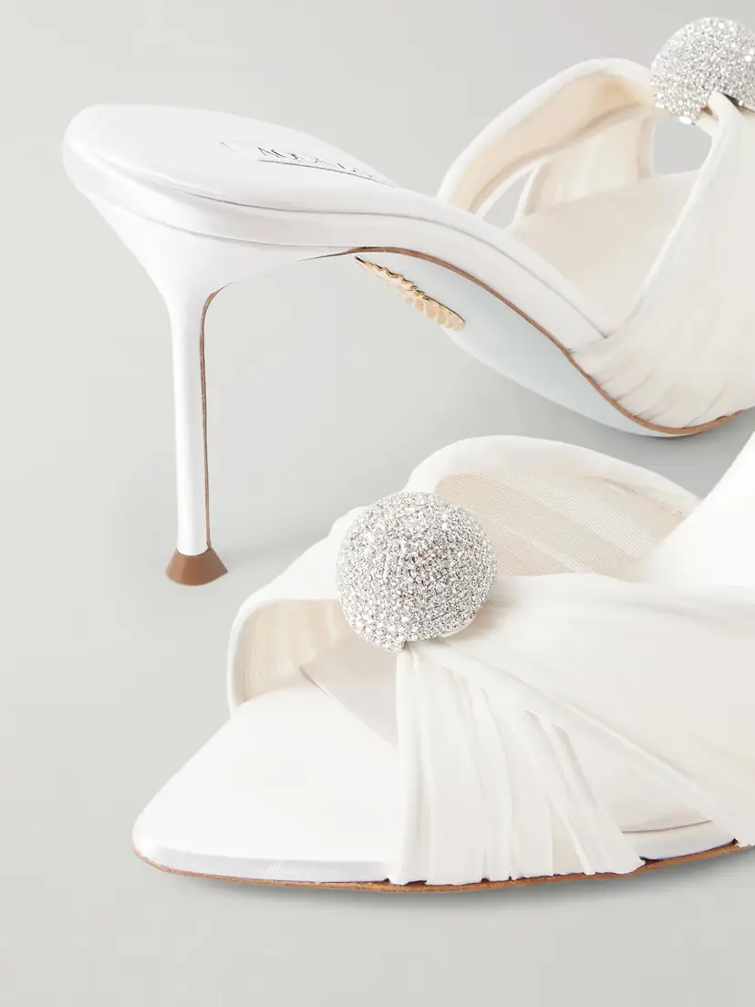 Aquazzura Mystery 85 Embellished Chiffon Mules | Thumbnail 5 Aquazzura Mystery 85 Embellished Chiffon Mules | Thumbnail 5