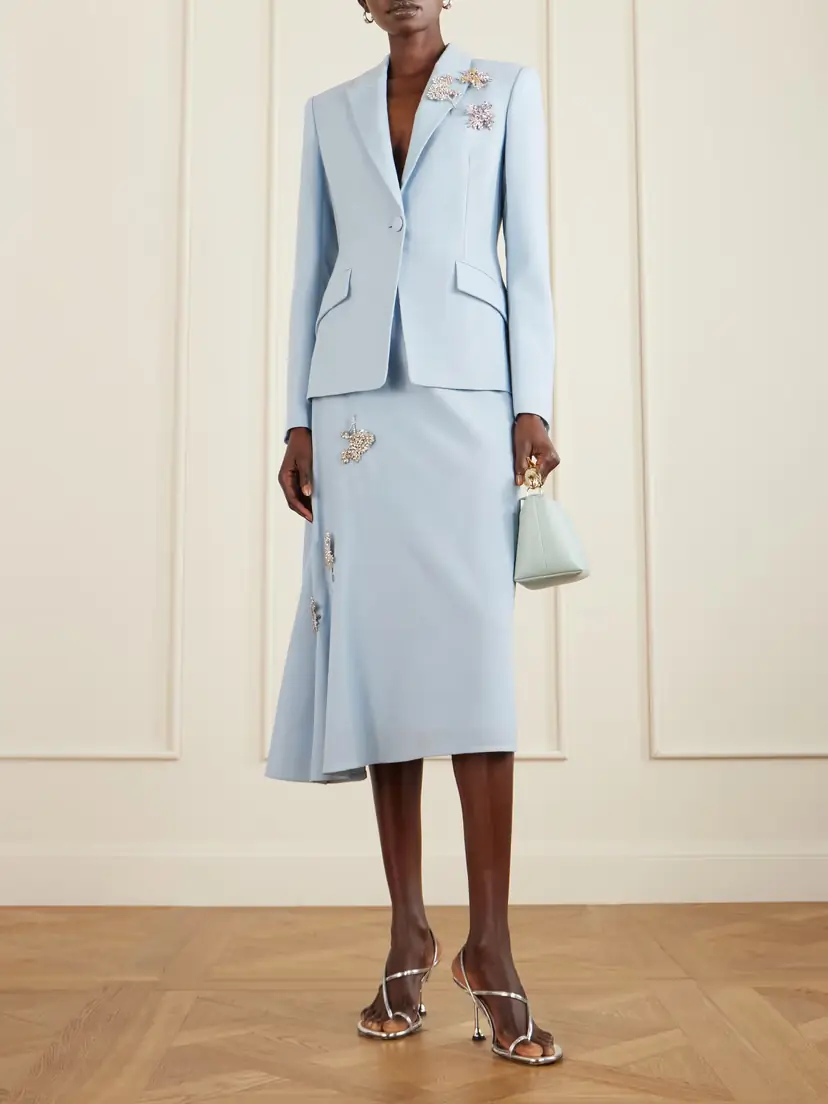 Erdem Embellished Wool-crepe Blazer | Thumbnail 2 Erdem Embellished Wool-crepe Blazer | Thumbnail 2