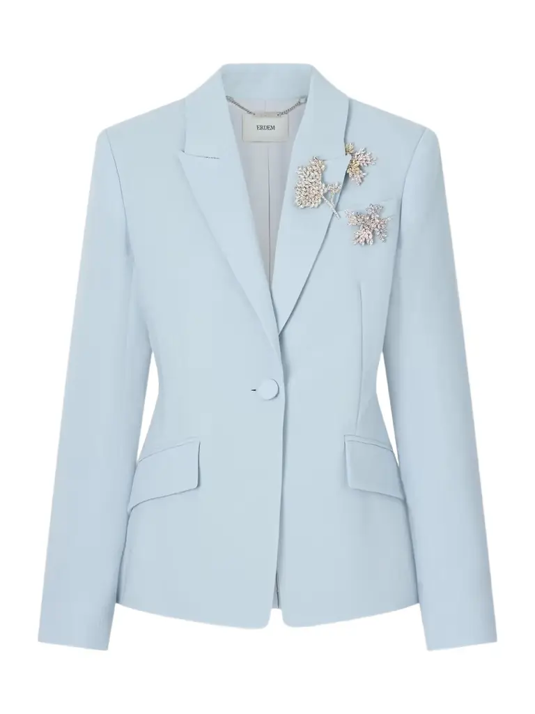 Erdem Embellished Wool-crepe Blazer | Image 1 Erdem Embellished Wool-crepe Blazer | Image 1