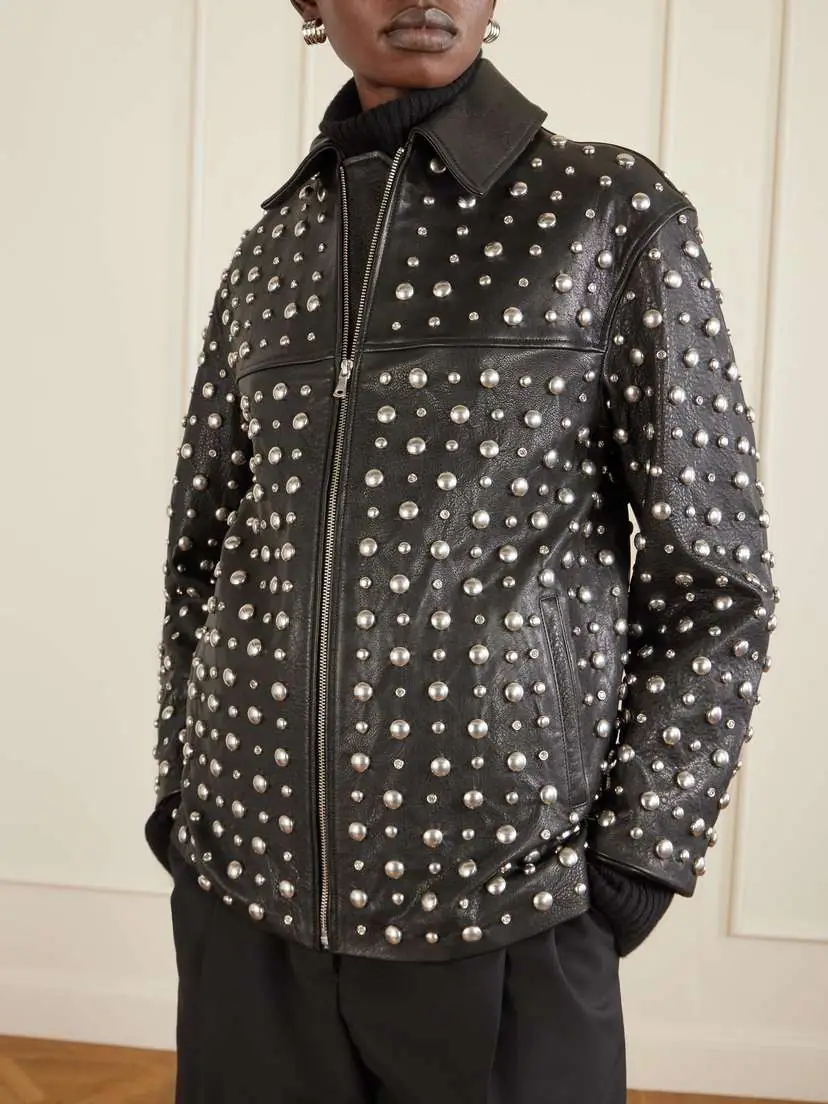 Nour Hammour Studded Leather Jacket | Thumbnail 3