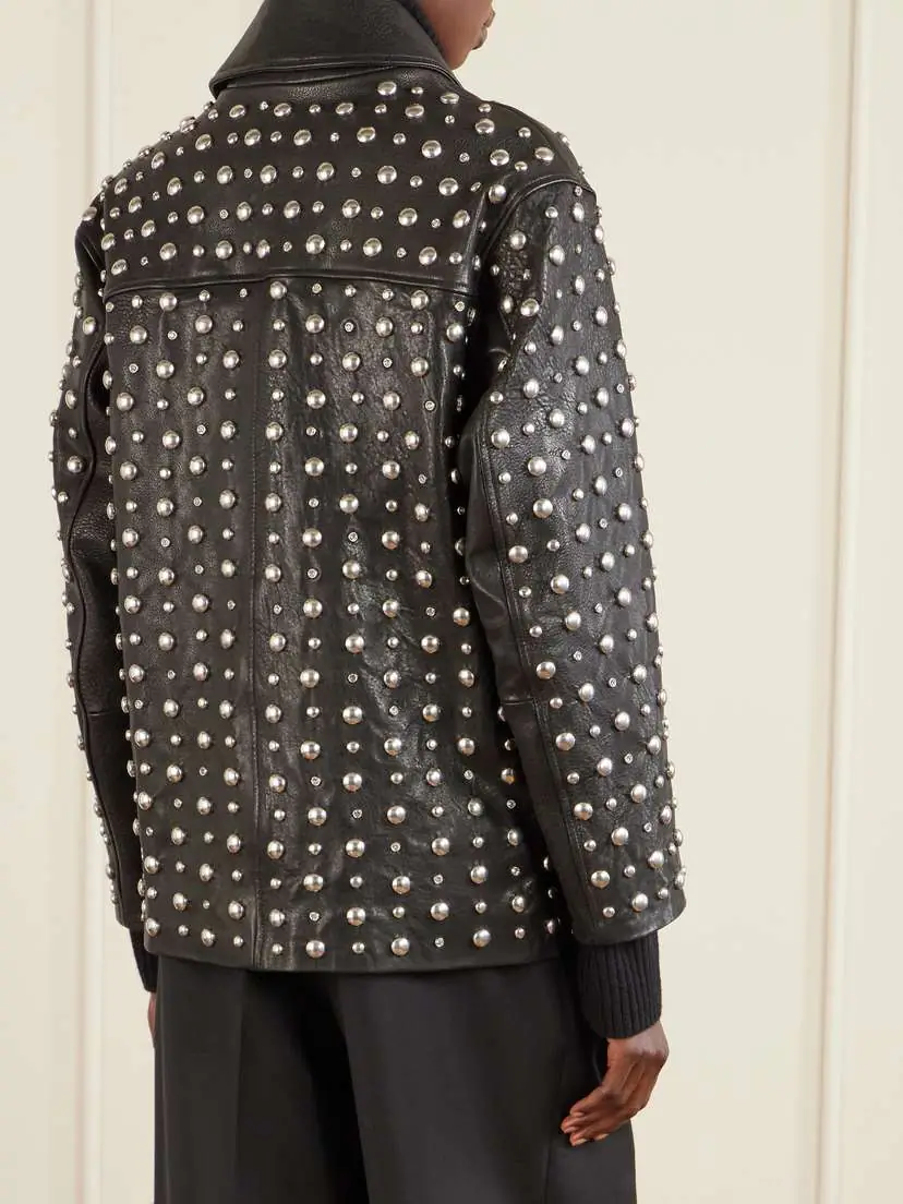 Nour Hammour Studded Leather Jacket | Thumbnail 4