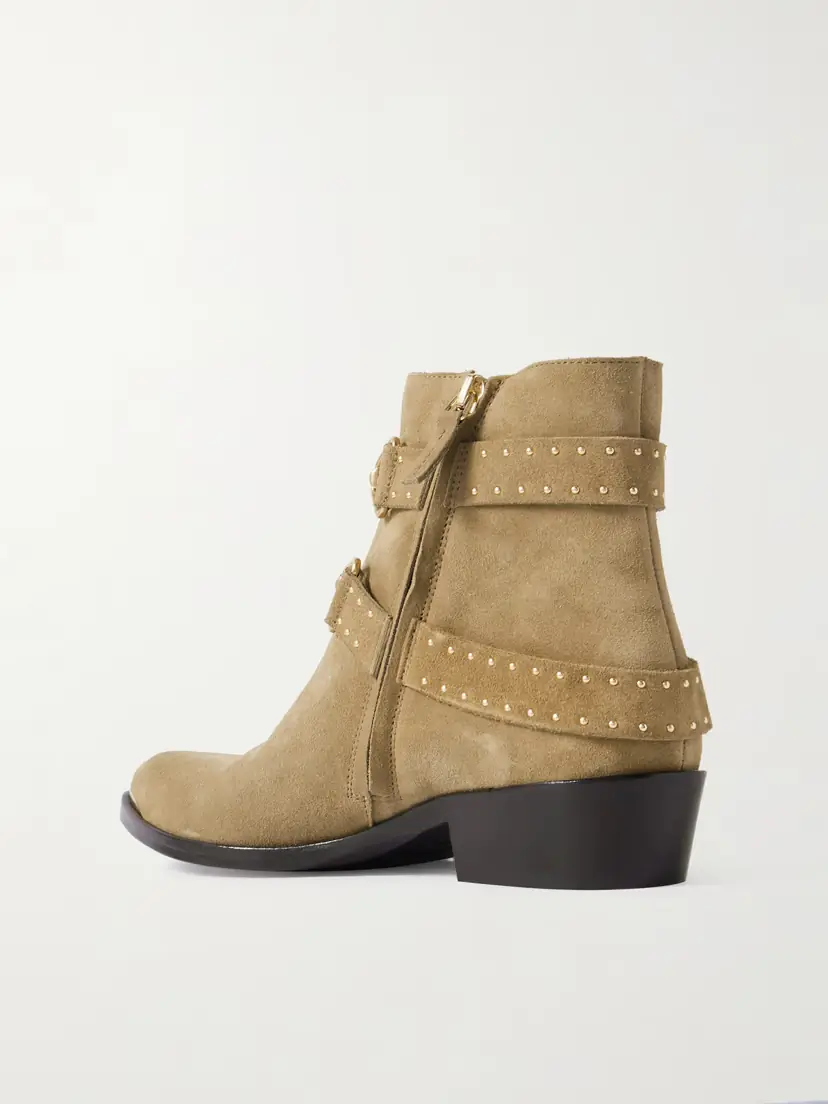 Isabel Marant Zalya Buckled Studded Suede Ankle Boots | Thumbnail 3 Isabel Marant Zalya Buckled Studded Suede Ankle Boots | Thumbnail 3