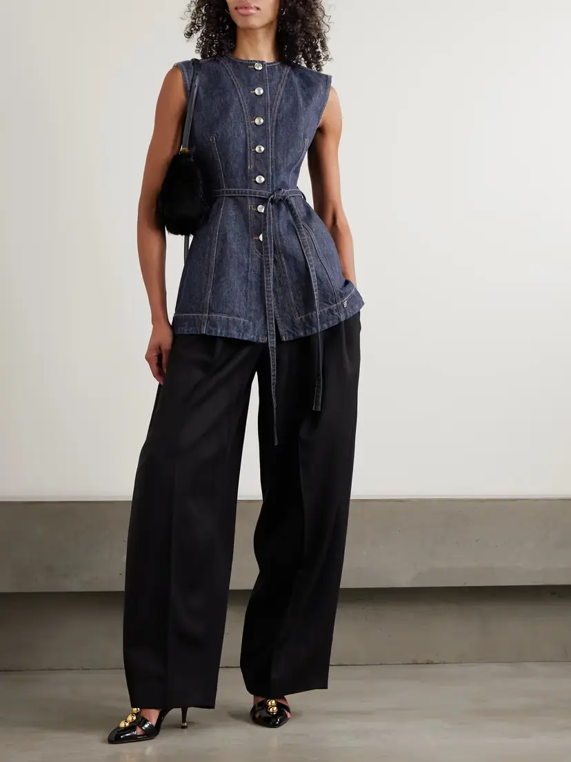 Sportmax Spddominio Belted Denim Vest | Thumbnail 2 Sportmax Spddominio Belted Denim Vest | Thumbnail 2
