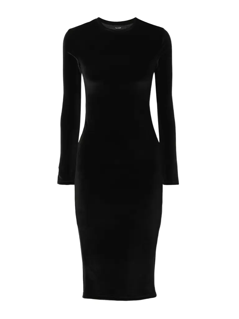 The Park Carine Stretch-velvet Midi Dress | Image 1 The Park Carine Stretch-velvet Midi Dress | Image 1
