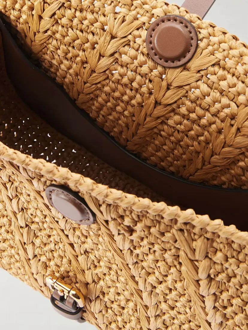 Etro Pony Medium Leather-trimmed Raffia Shoulder Bag | Thumbnail 6