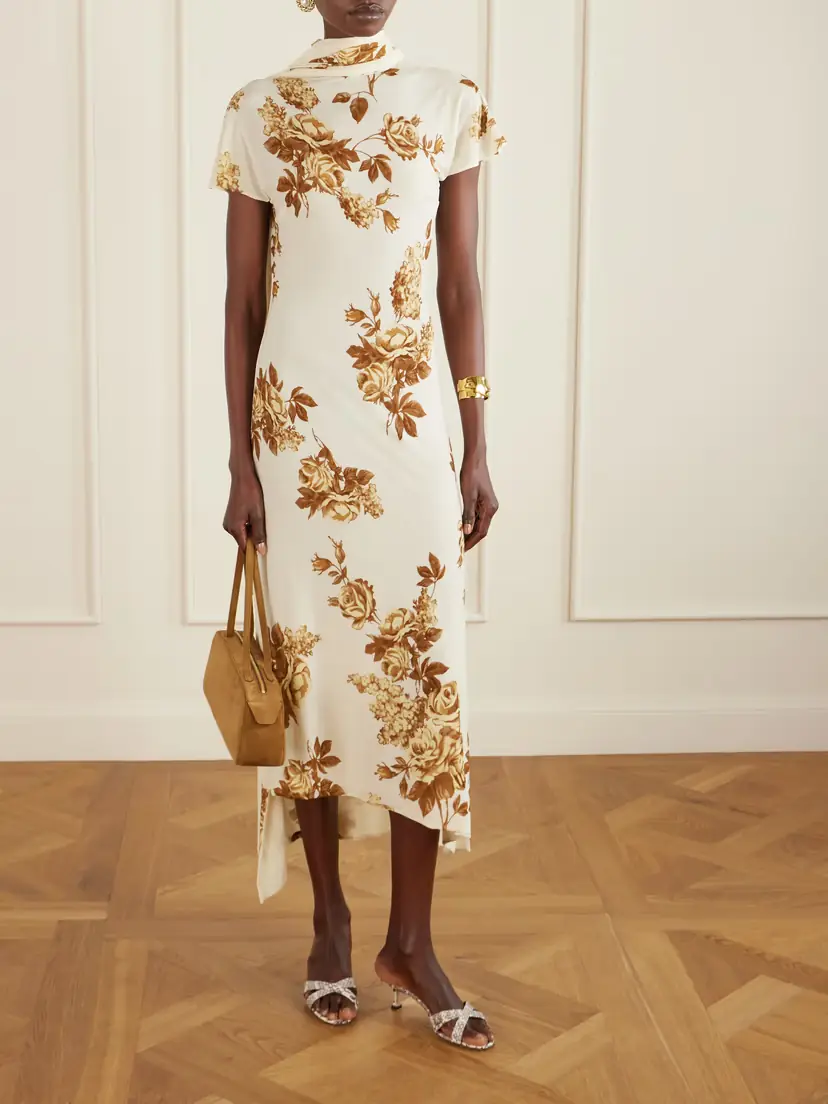 Magda Butrym Floral-print Stretch-jersey Midi Dress | Thumbnail 2 Magda Butrym Floral-print Stretch-jersey Midi Dress | Thumbnail 2
