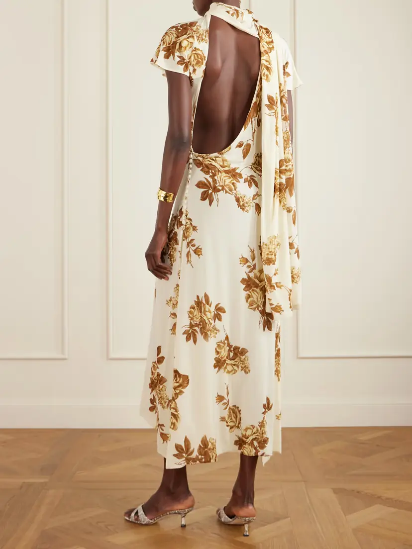 Magda Butrym Floral-print Stretch-jersey Midi Dress | Thumbnail 3 Magda Butrym Floral-print Stretch-jersey Midi Dress | Thumbnail 3