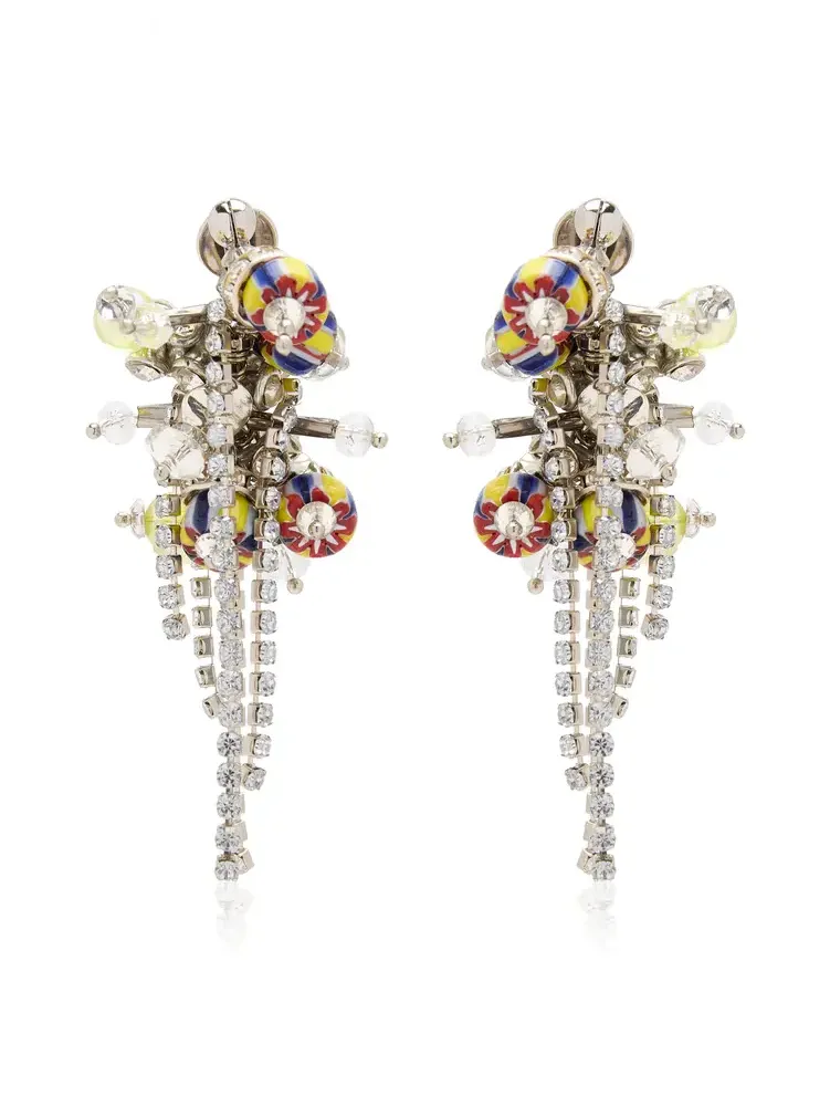 Dries Van Noten Crystal and Bead Earrings