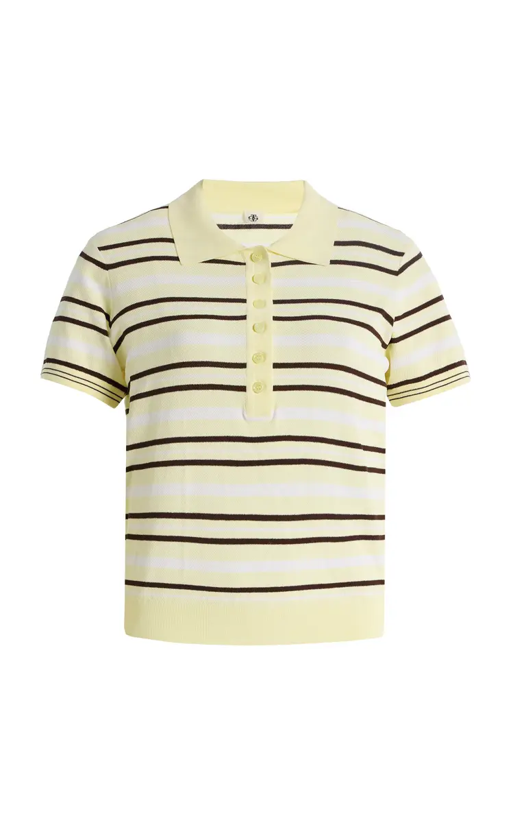 THE GARMENT Madison Striped Knit Polo | Image 1 THE GARMENT Madison Striped Knit Polo | Image 1
