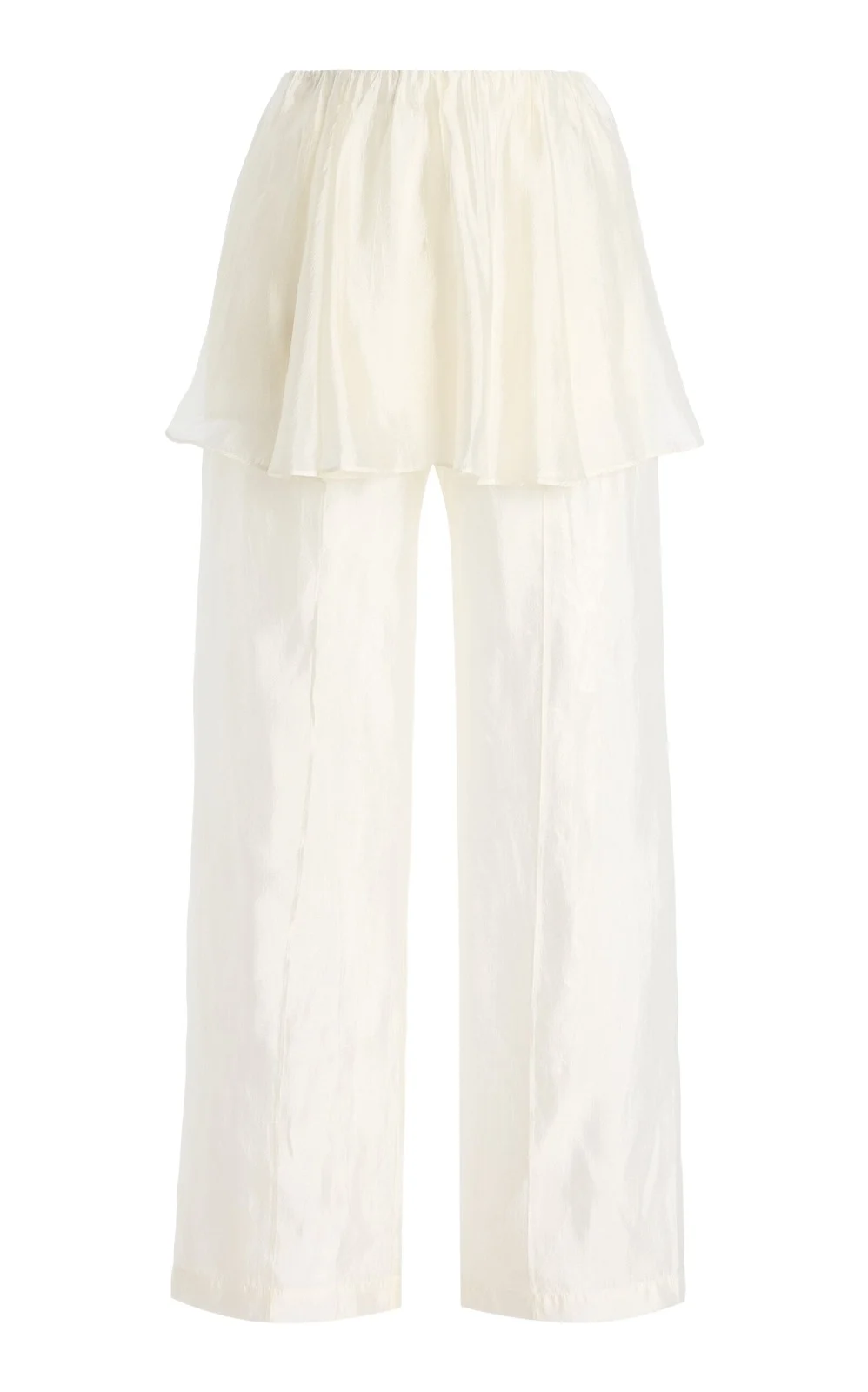 Gilian Skirt-Overlay Organza Peplum Pants